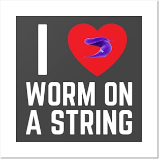 I heart I love Worm on a String Meme Posters and Art